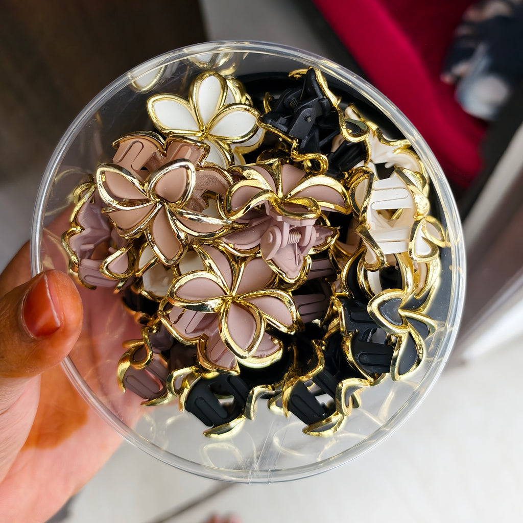 Medium Size Hair Claws [ 12 pcs mix designs & colors ]