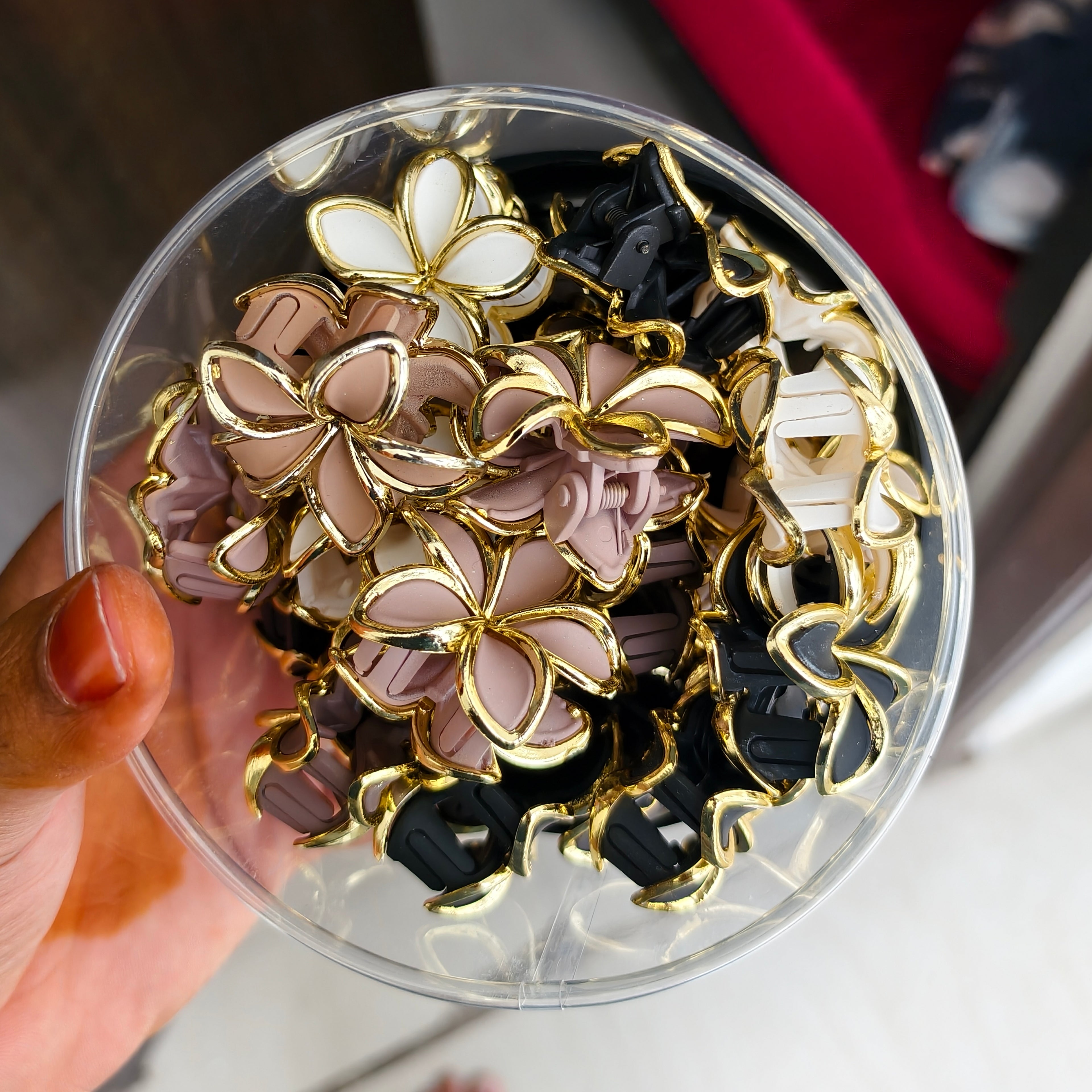 Medium Size Hair Claws [ 12 pcs mix designs & colors ]