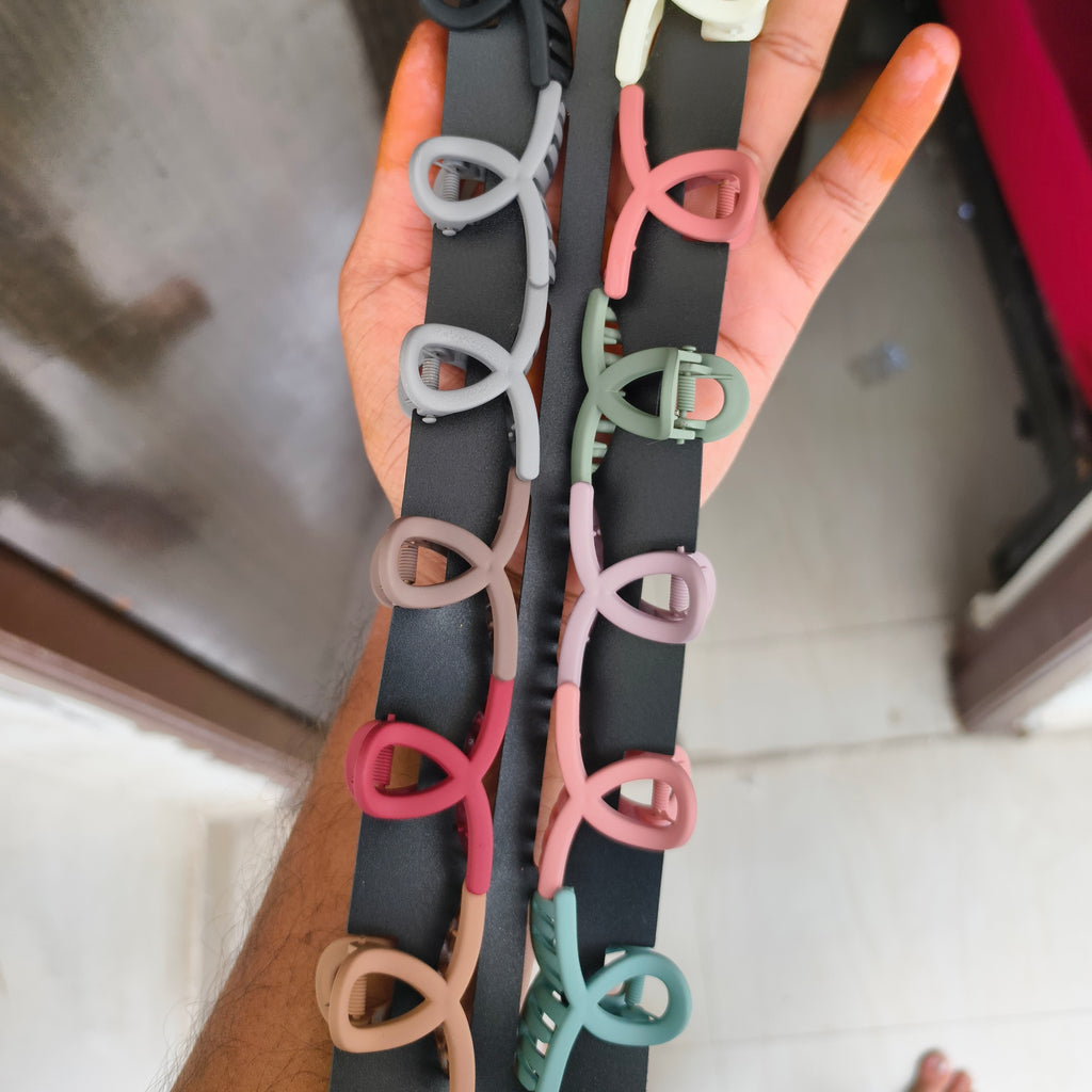 Medium Size Hair Claws [ 12 pcs mix designs & colors ]