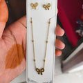 Bow Chain Pendant with Earrings