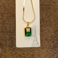 Green Pendant with Snake Chain SC0111