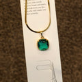 Green Pendant with Snake Chain SC0109