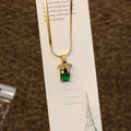 Green Pendant with Snake Chain SC0108