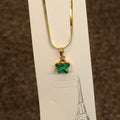Green Pendant with Snake Chain SC0107