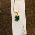 Green Pendant with Snake Chain SC0105