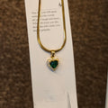 Green Pendant with Snake Chain SC0103
