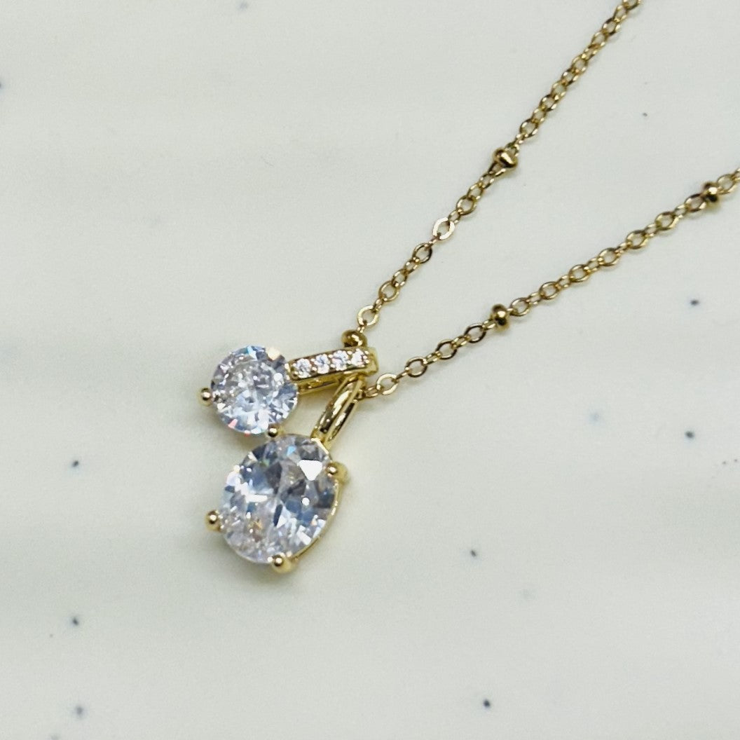 Dual Stone Chain Pendant