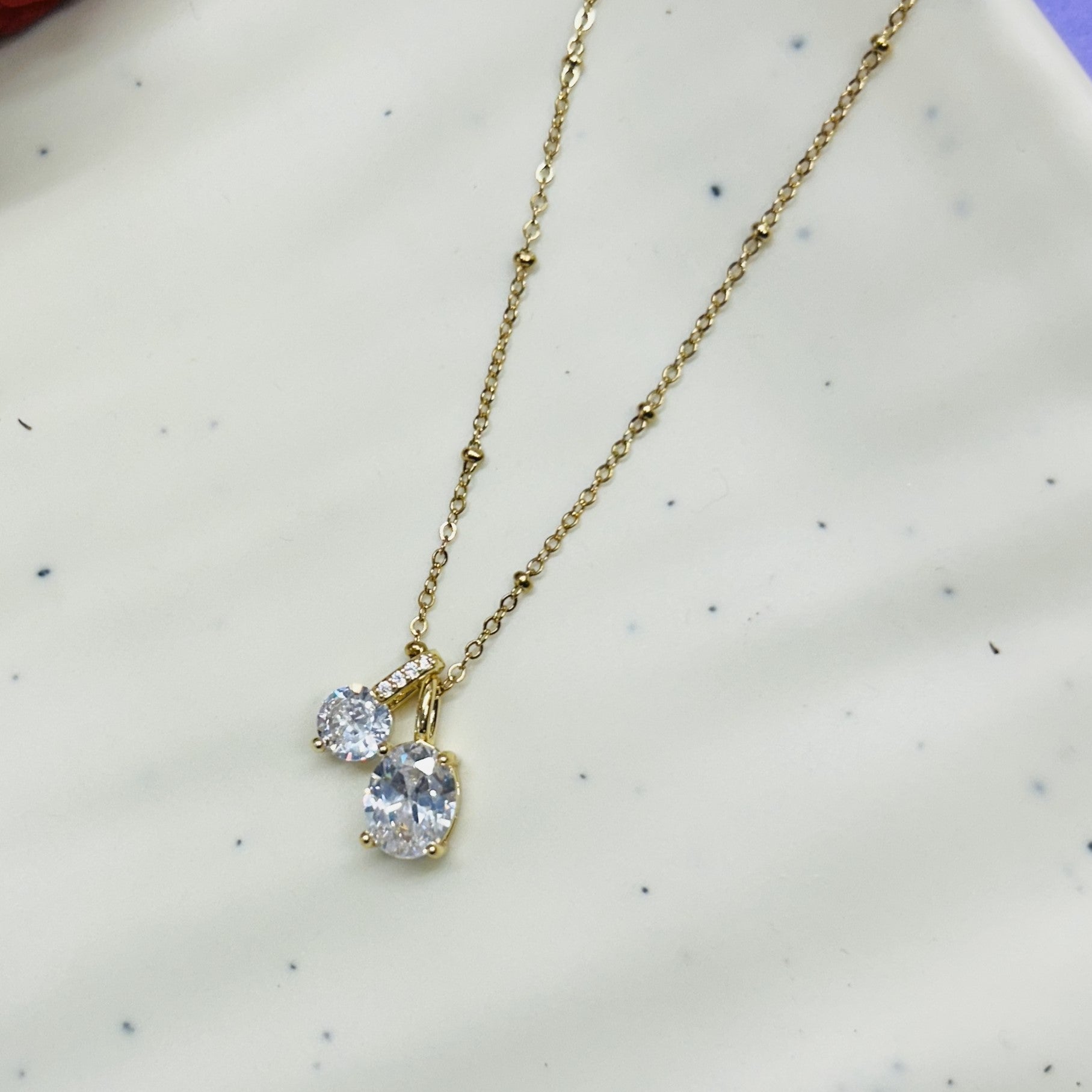 Dual Stone Chain Pendant