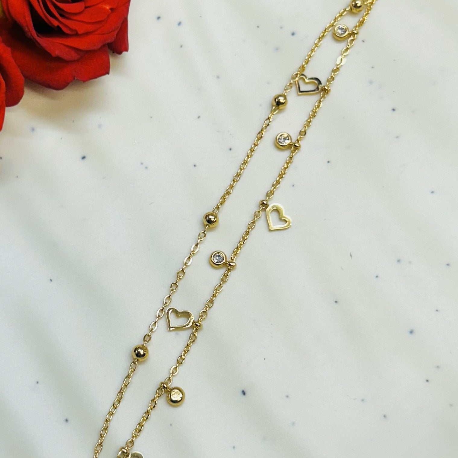 Charms Chain Bracelet Double Layered