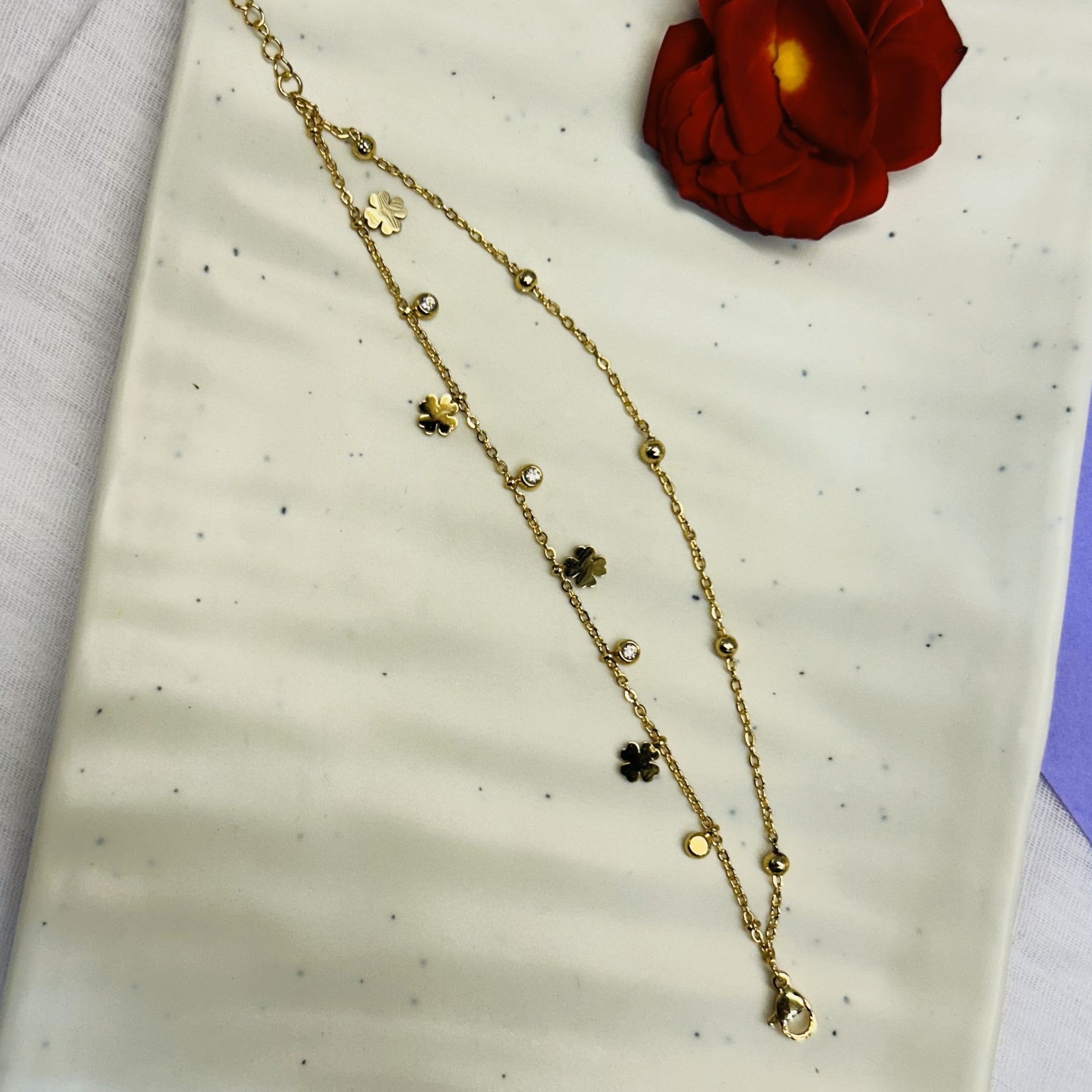 Charms Chain Bracelet Double Layered