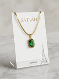 Green Pendant with Snake chain SC0100