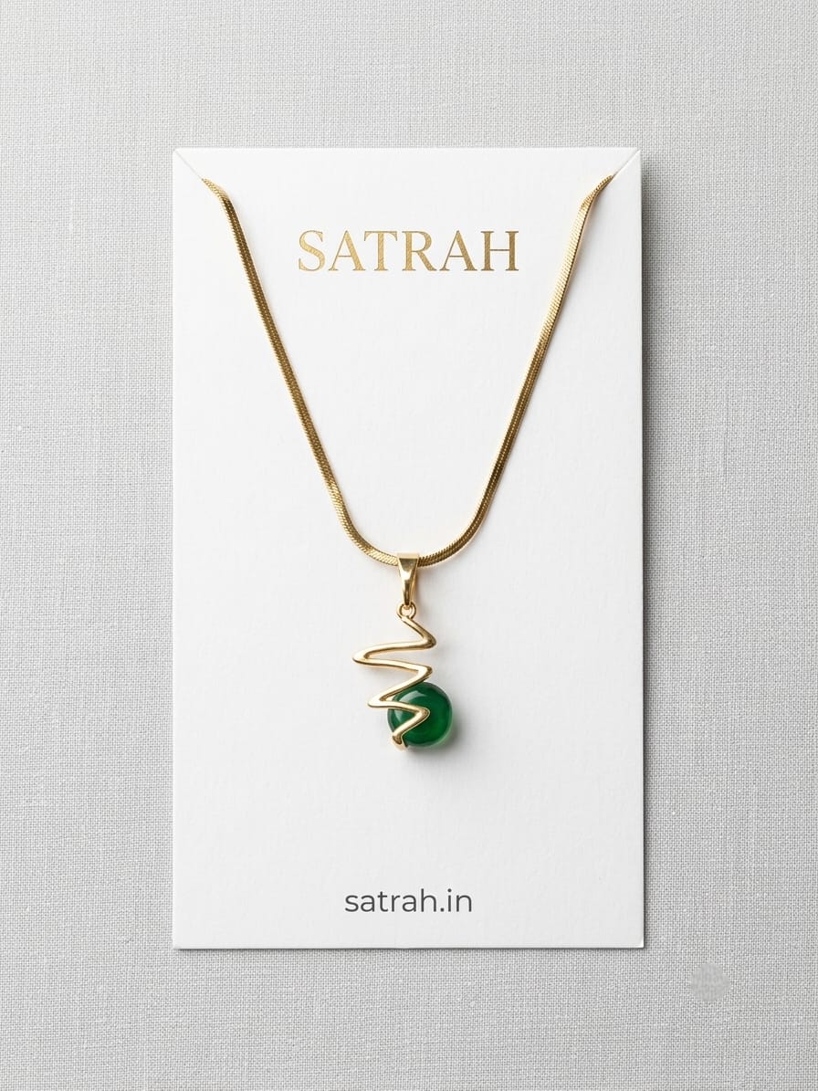 Green Pendant with Snake Chain SC0102