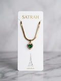 Green Pendant with Snake Chain SC0103