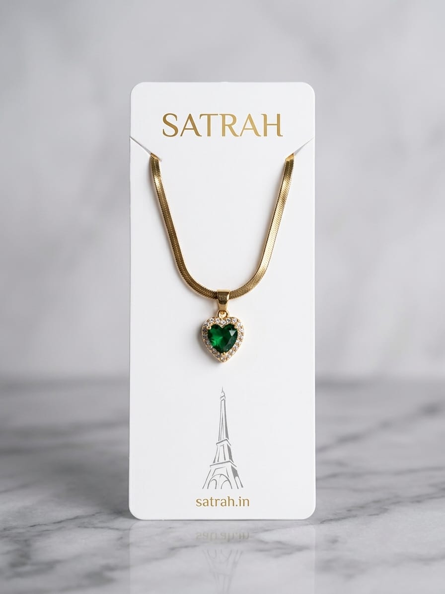 Green Pendant with Snake Chain SC0103