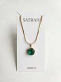 Green Pendant with Snake Chain SC0109