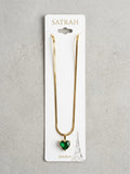 Green Pendant with Snake Chain SC0110