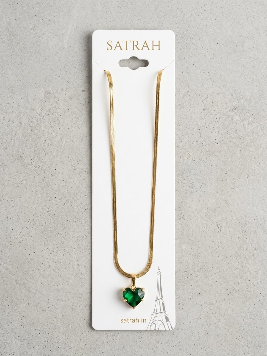 Green Pendant with Snake Chain SC0110