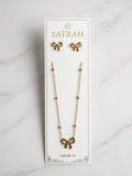 Bow Chain Pendant with Earrings