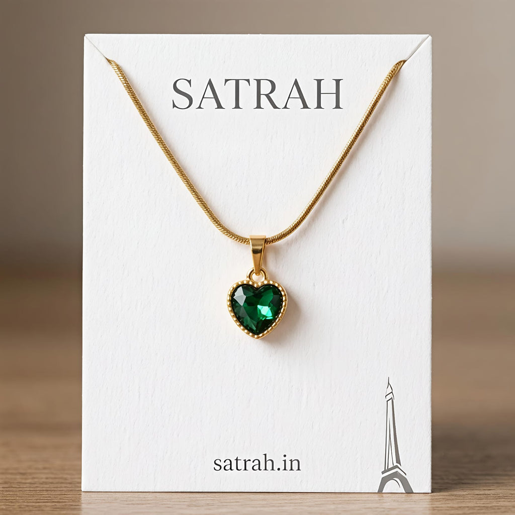 Green Pendant with Snake Chain SC0106